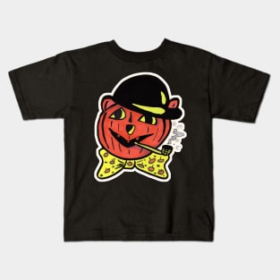 Vintage Cat Jack-o-Lantern Halloween Art Kids T-Shirt